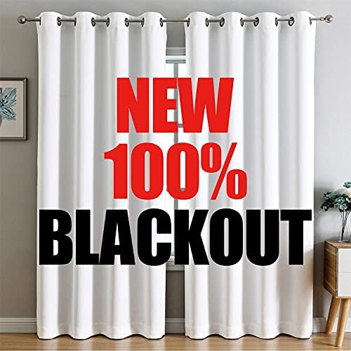 G2000 100% Blackout Curtains for Bedroom Living Room Curtains 84 Inches Long White Curtains Room Darkening Window Grommet Curtains Thermal Lined Insulated Light Blocking Noise Reducing 2 Panels Set