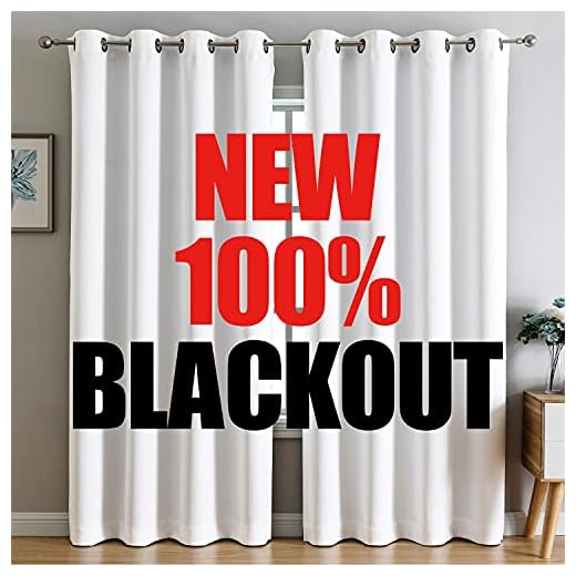 G2000 100% Blackout Curtains for Bedroom Living Room 84 Inches Long White Room Darkening Window Grommet Thermal Lined Insulated Light Blocking Noise Reducing 2 Panels Set