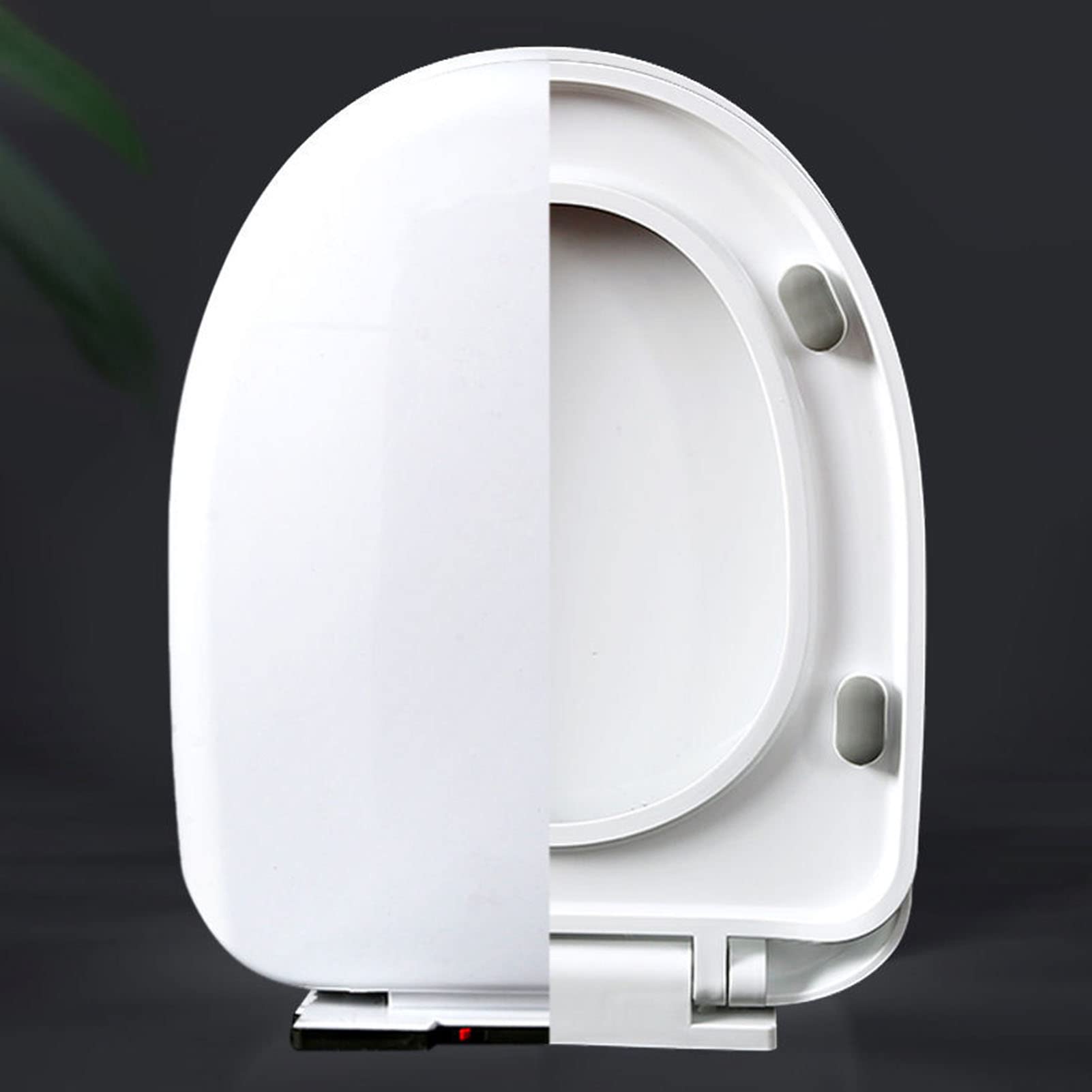 Leise schließender WC-Sitz mit Deckel, weißer PP-Kunststoff, einfache Installation für U/O/D/V-Toiletten, ergonomisches und stilvolles Design, ideal für moderne Badezimmer, langlebig und bequem