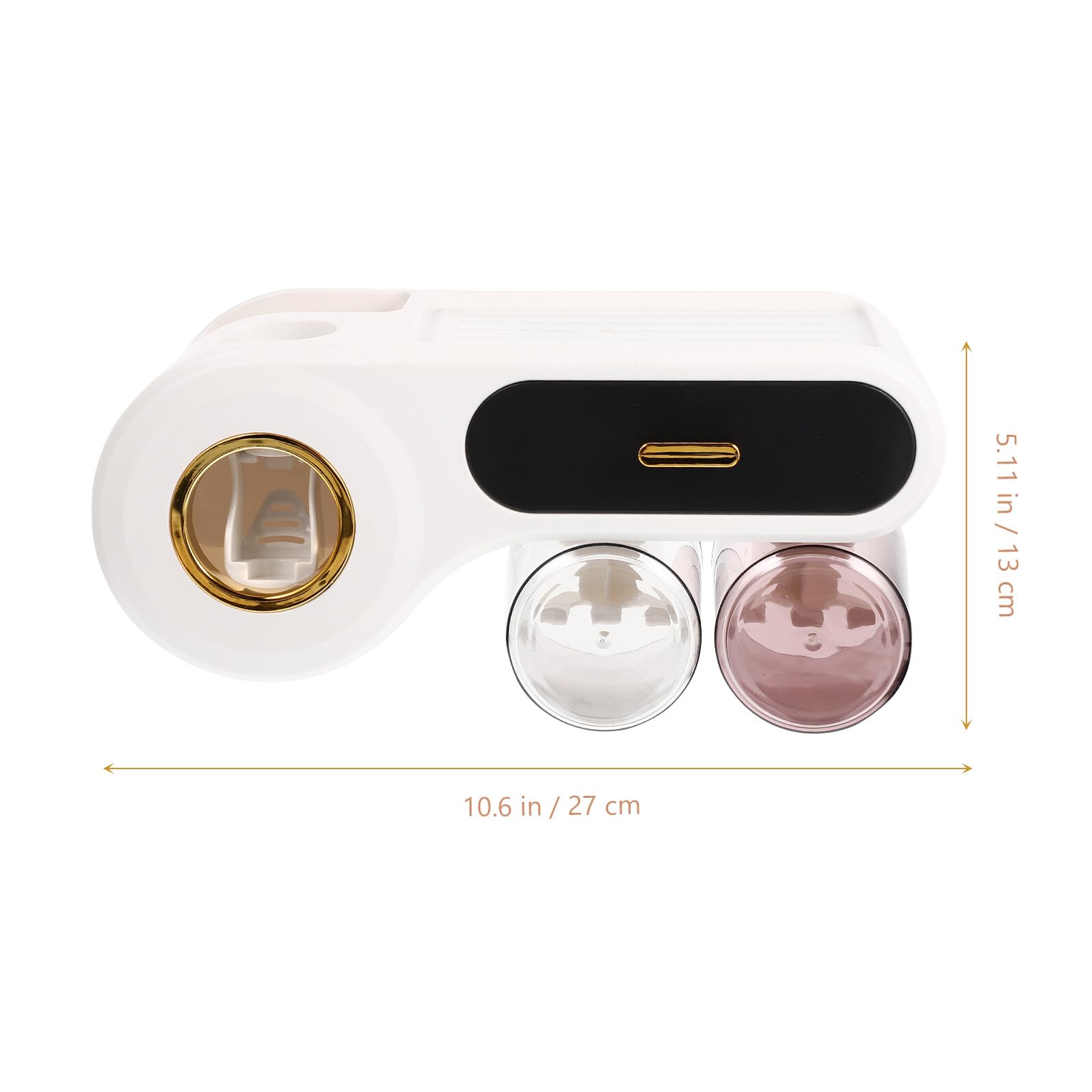 Organizador de Pared de Baño Portacepillos de Dientes Negro