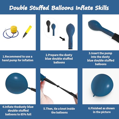 Image of 108Pcs Double Stuffed Dusty Blue Balloon Garland Arch Kit