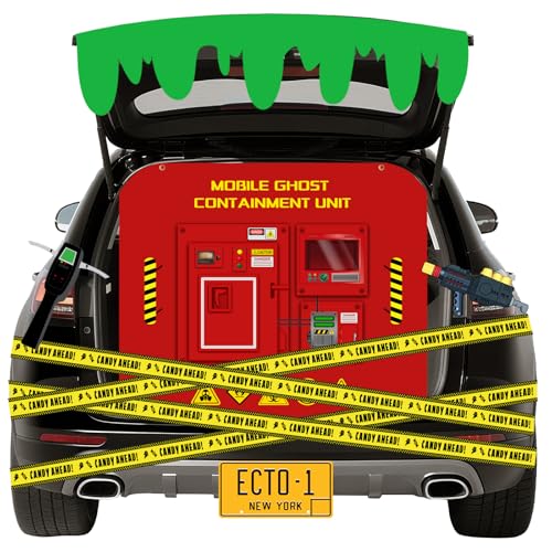Know me Ghost Containment Themed Trunk or Treat Car Decorations Kit, Ecto Containment Unit Trunk or Treat Decorations for SUV Car Archway Garage Door Party Decorations