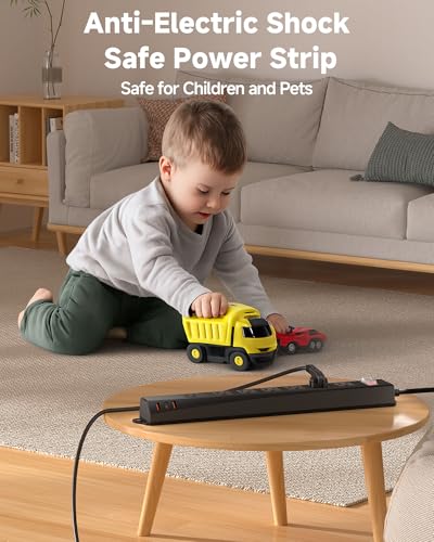 Image of Outdoor Power Strip Weatherproof IPX6,1625W /13A 6 Ft Extension Cord with Multiple Outlets,7 AC & 3 USB, Wall Mount for Camping,Poolside,Garden,Workshop