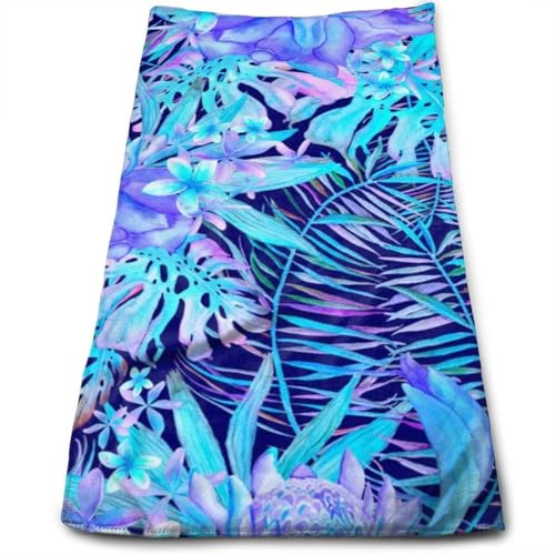 タオル バスタオル 青 ショウガ 葉 フェイスタオル 瞬間吸水 速乾 耐久性 ふんわり おしぼり 柔らか肌触り 業務用 家庭用 30 x 70cm