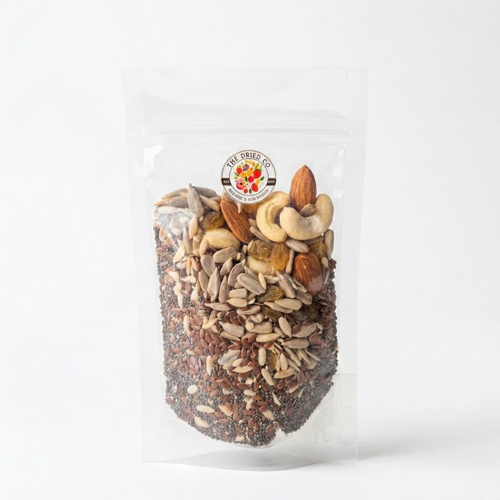 The Dried Co. Mixed Seeds & Nuts Trail Mix, 100g – Pumpkin, Flax, Sunflower, Chia Seeds with Cashew, Raisin & Almond, Healthy Superfood Snack, Rich in Protein, Fiber & Omega-3-image-19