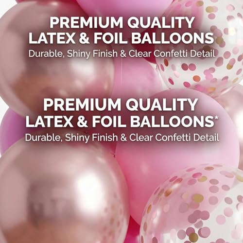Image of Balloon Column Kit Set of 2 With Balloons Included - Balloon Tower with Stand, Base, and Pole,Backdrop Decoration for Wedding, Baby Shower, Birthday Party (3xMetallic Light Pink)