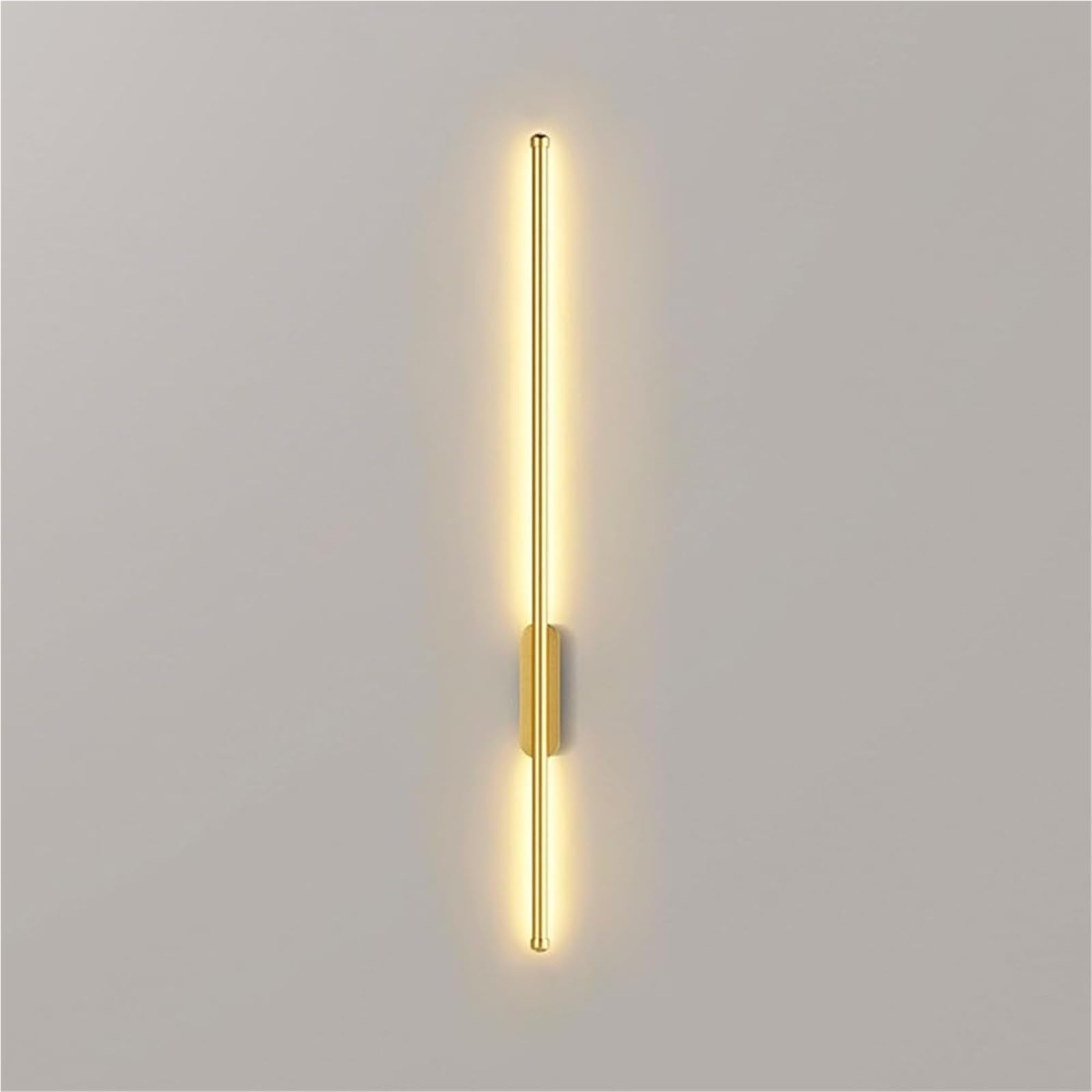 HCZKIUJY Modern LED Wall Sconces Set of 2, Battery Operated Wall Lights with Control, Rechargeable Long Strip Linear Sconce Lamp for Indoor Lighting Decor(Gold-80CM)