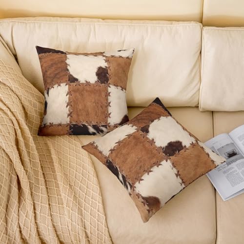 Erosebridal LWH23985XXY-KD_45X45X2 Not Real)Cow Fur Throw Pillow Covers 18X18 Set Of 2,Patchwork Cow Hide Print Decorative Accent Pillow Cases thumb #2