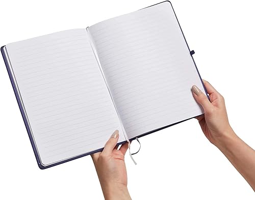 Miniatura 5 de Eccolo Diario de escritura de tapa dura, Cool Jazz, 192 páginas de papel rayado blanco con cierre de banda elástica, diseño plano, bolsillo interior