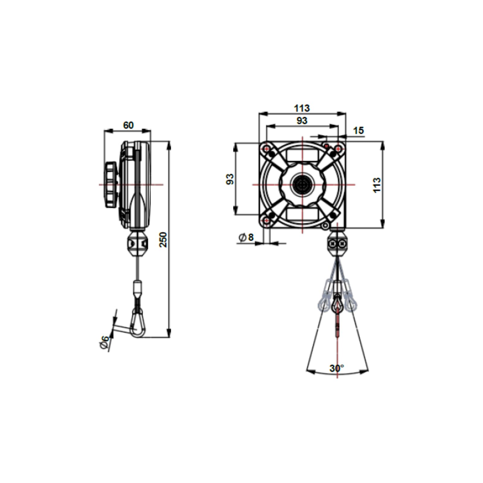 632 ÉCLAIRAGE KG 2-3 CÂBLE ACIER INOX ZECA CORSA 1600 mm