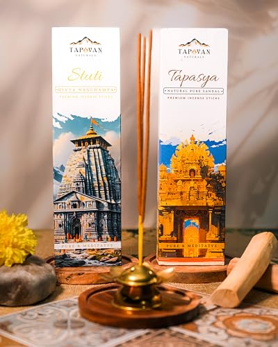 Image of Premium Sandal & Nagchampa Incense Sticks | Handcrafted Organic Dhoop for Meditation, Purification & Aromatherapy | Long-Lasting Fragrance | 80 Sticks - Pack of 2