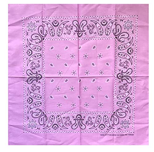 Lightweight Multicolored Cotton Bandana (Pink Paisley)