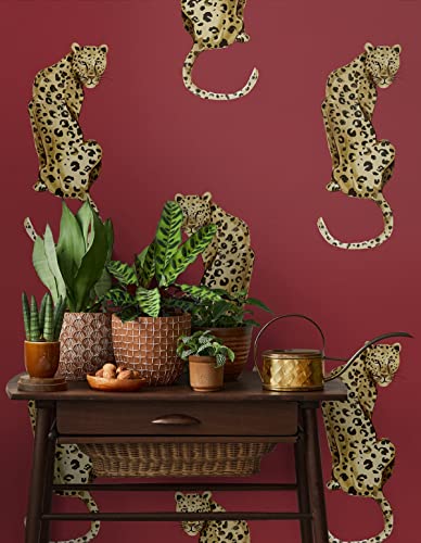 Nextwall Daisy Bennett Designs Leopard King Peel And Stick Wallpaper (Red) #TOP4