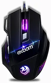 Mouse Gamer RGB 3200 DPI – Turbo Click, 7 Botões, Cabo Blindado, Design Ergonômico – Compatível com Windows XP/Vista/7/8/9/10/11, Linux e Mac – Ideal para FPS, Home Office e Estudos – Preto Premium