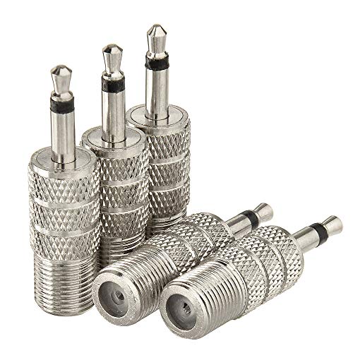 wlaniot 5pcs F Female Jack to 3.5mm 1/8 Mono Plug Audio Adapter Converter