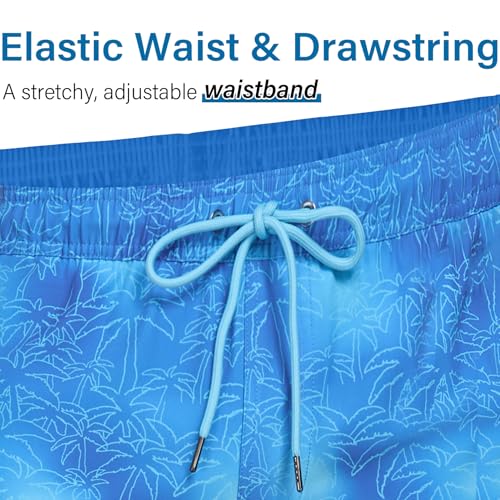 Mens Swim Trunks Swimsuits Board Beach Shorts with Compression Liner Quick Dry 7'' Inseam Board Trunks 1 Pack Swimwear3