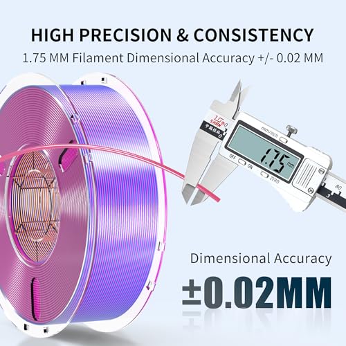 Image of RAMBERY Silk Tri Color 3D Printer Filament 1.75mm, Triple Color Change by Angle, Silk Shiny PLA Filament Red-Yellow-Blue, 1kg Spool (2.2lbs)