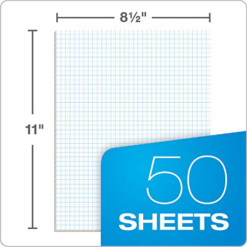 Tops 33041 Quadrille Pads, 4 Squares/Inch, 8 1/2 X 11, White, 50 Sheets #TOP2