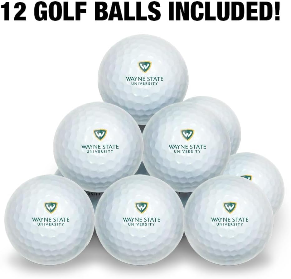 Collegiate Design 520 Wilson Golf Balls 12 Pack, Regulation Size Full Color Premium Golf Balls Collection