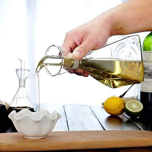 HAIZEEN 17oz Glass All-Purpose Cruet, Glass Oil Decanter and Cruet (Pyramidal-17 oz) - Image 4