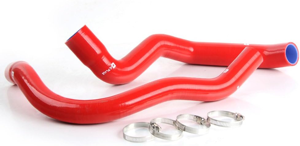 G-PLUS Silicone Radiator Coolant Hose Kit w/Clamps Compatible with Jeep Cherokee XJ 4.0 l6 1991-2001 Red 2 PCS
