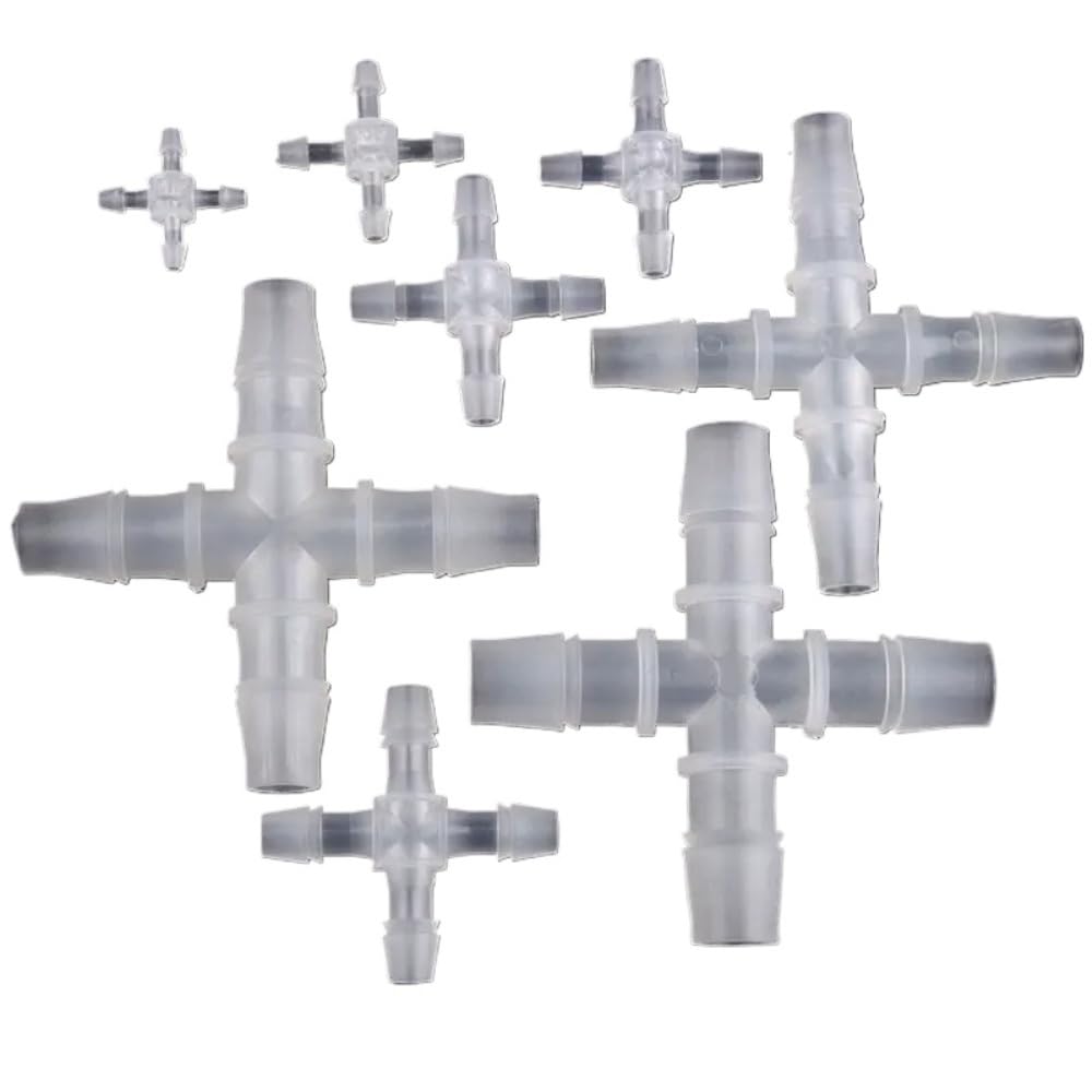 5/20/50 sztuk 2.4~15.8mm plastikowe złącze krzyżowe zbiornik akwarium wąż pompy powietrza 4-sposoby wspólne nawadnianie ogrodu o równej średnicy 4-sposoby wspólne(12.7mm,50 Pieces)