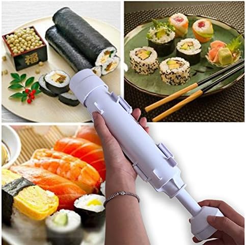 Sushezi Roller Kit - Sushi Rolls Made Easy - Simple Making Kit Molds DIY Sushi Maker Set (FREE Stainless Steel Chopsticks)
