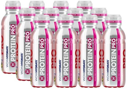 Wow Hydrate Protein Water Summer Fruits | 10g Protein | Sugar Free | Fat Free | Lactose Free | Pack of 12