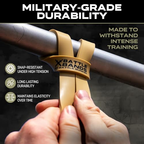 Image of Battle Bands Resistance Bands - Pull Up Assistance Bands & Stretch Bands for Exercise - Heavy Duty Workout Resistance Bands Set for Strength Training, Powerlifting, Home Gym & Stretching - Men & Women