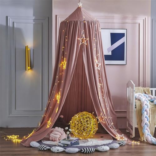 Surwin Dosel de Cama para Niños, Mosquitera Dosel Redonda para De...