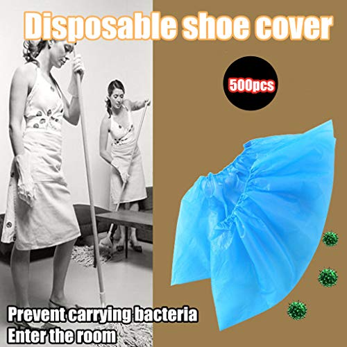 Shoe Covers Disposable -500 Pack(250 Pairs) Disposable Shoe & Boot Covers Waterproof Slip Resistant Shoe Booties ,Blue, Size Large Fits Most (Blue)