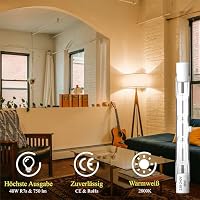 Klarlight R7S Halogenlampen 48W, 78MM R7s Halogenstab Dimmbar Warmweiß 2800K, Doppelseitige lineare Flutlichter, J Typ J78 Leuchtmittel für Arbeit, Landschaftsleuchten, Deckenleuchten, 5 Stück – Ansicht 2