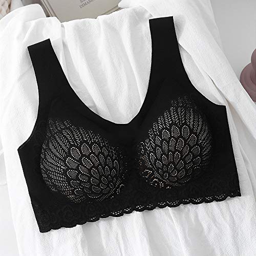 Sutiã feminino com contorno 5D sem fio, roupa íntima respirável de renda, sem costura, para esportes
