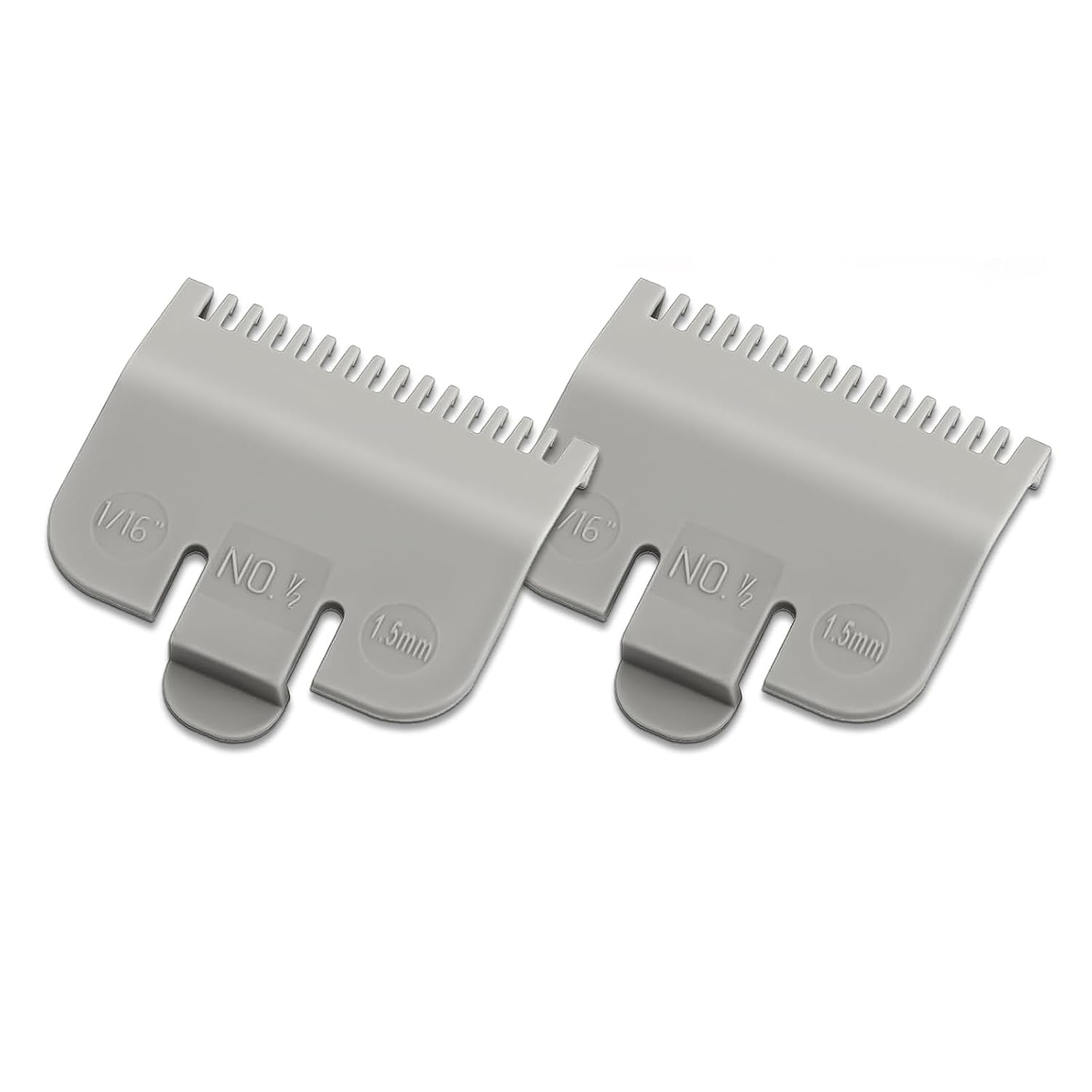 2 Pack Replacement for 1/2 Wahl Clipper Guards Set,1/16" 1.5mm Hair Clipper and Trimmer Attachment for Professional Stylists and Barbers (Grey)