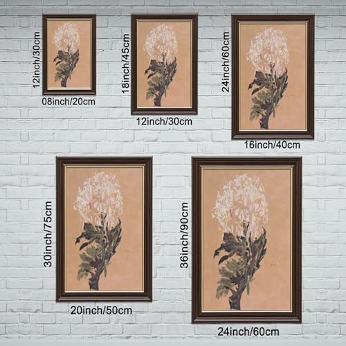 Décoration murale toile chrysanthème blanc Egon Schiele suspension verticale art - 2