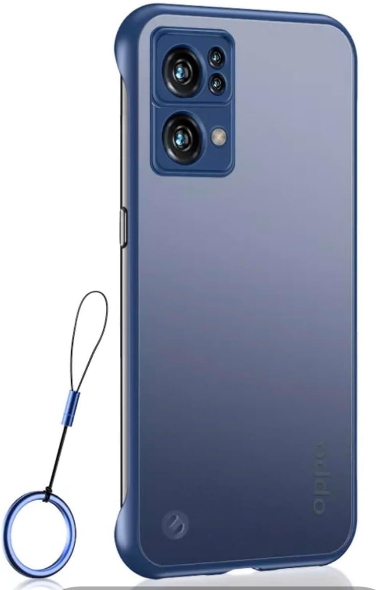 REALCASE Oppo Reno 7 Pro 5G Back Cover Case | Stylish Frameless Matte Hard Back Skin | Soft TPU Shock Proof Bumper Back Cover for Oppo Reno 7 Pro 5G (Blue)