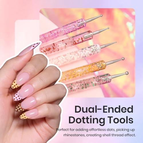 Image of Beetles 31pcs Nail Art Brushes, Dotting Tools, Nail Art Pens, Dust Brush, Striping Liner Fingernail Drawing Pens with Palette Holder Metal Handle All in One for Starter Manicure Design Set
