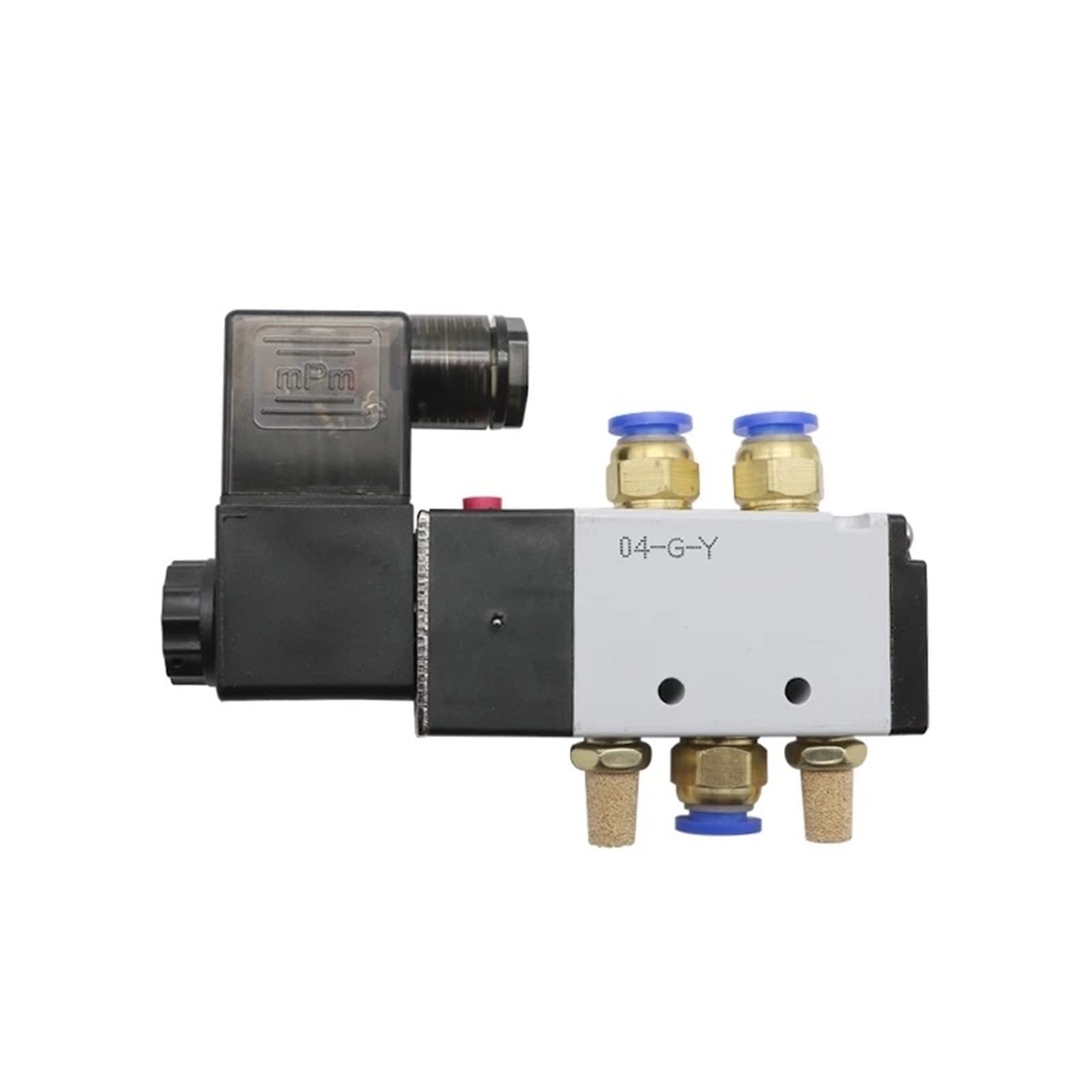 Válvula solenoide eléctrica neumática, válvula magnética de Gas y aire con Control de 5 vías y 2 posiciones, 12V, 24V, 220V, voltios de bobina, accesorios for manguera de 4mm-12mm, 1 Uds.(Noir,AC220)