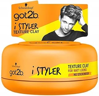 Got2B iStyler, Long Lasting Hold, No White Residue, Silicone Free, Texture Matt Finish Hair Clay, 75 ml (Pack of 1)