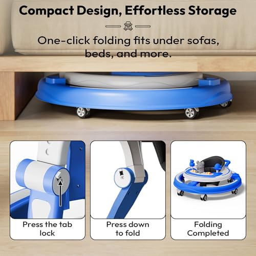 Image of StarAndDaisy Baby Walkers for 9 Months + Or 6-24 Month Baby Boy Girl /360Walker for Kids with 7 Level Height Adjustment /Walker for Baby with Switchable Food & Musical Toy Tray.