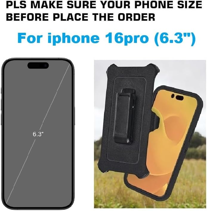 Replacement Belt Clip Holster for OtterBox Defender Series Case Apple iPhone 16pro - 6.3" (2pack) - Image 3