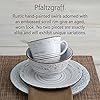 Pfaltzgraff Trellis White 16-Piece Stoneware Dinnerware Set, Service for 4, Distressed White Finish, Microwave & Dishwasher Safe Plates and Bowls #3