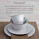 Pfaltzgraff Trellis White 16-Piece Stoneware Dinnerware Set, Service for 4, Distressed White Finish, Microwave & Dishwasher Safe Plates and Bowls - Image 4