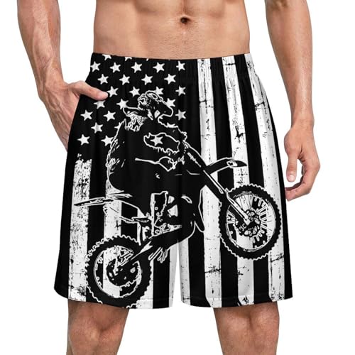 Motocross Dirt Bike Men's Lounge Shorts Pajama Bottom Sleep Pants Loungewear Swimming Trunks