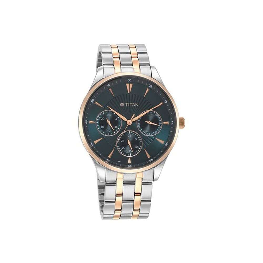 Titan Regalia Opulent Blue Dial Quartz Multifunction Stainless Steel Strap Watch for Men-NS90127KM02 (B09ZHX8671) Amazon Price History, Amazon Price Tracker