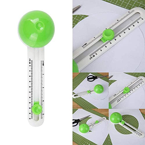 Image of FreshDcart Compass Paper Cutter Trimmer Rotary Cutter Craft Tool with Durable Plastic Body for Art, Craft, Office & Engineering Use (Green, Pack of 1)