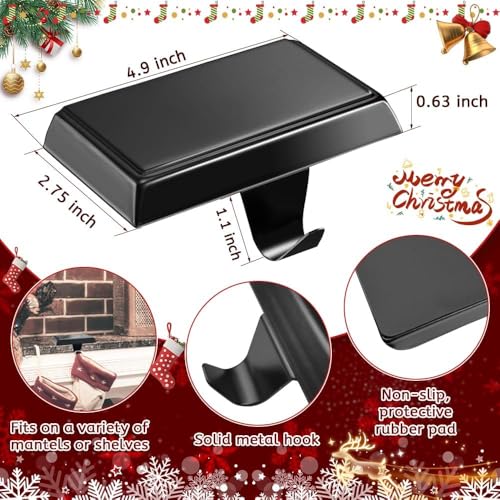YUANQIAN Christmas Stocking Holders for Mantle Weighted Stocking Holder Fireplace Stocking Hangers for Xmas Holiday Party Decoration (2)