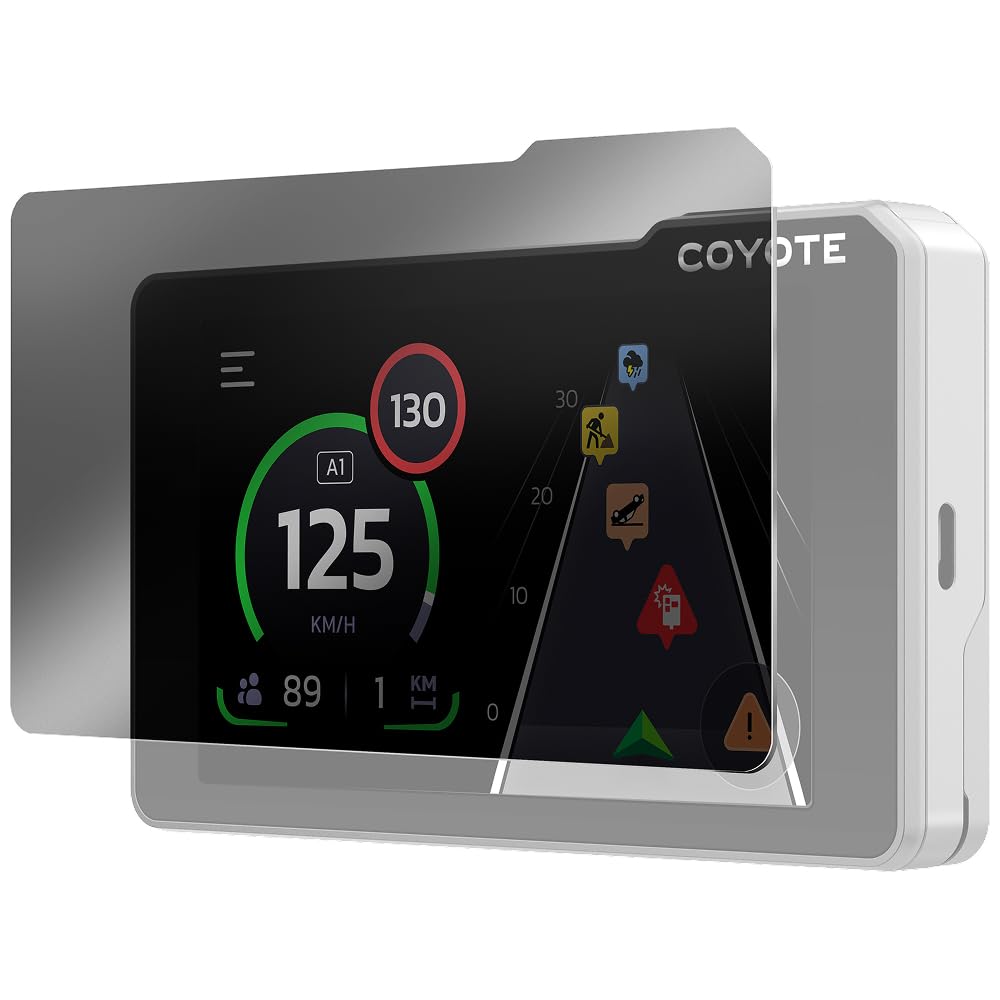 Coyote Max (Italia) – Assistente alla guida - Assistente vocale e schermo tattile da 4'' - Segnalazione superamento velocità - Controlli, pericoli, traffico e perturbazioni in tempo reale - Bluetooth