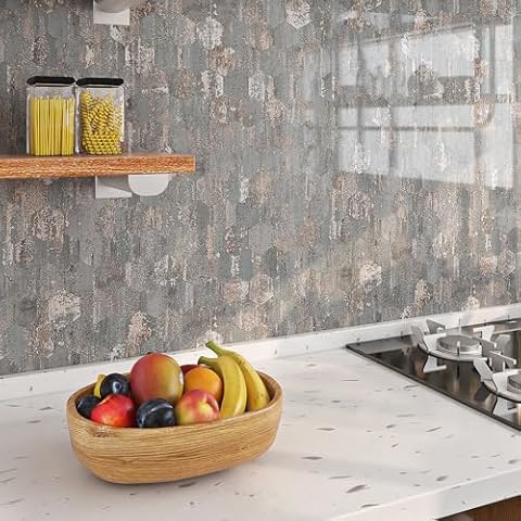 Livelynine Peel and Stick Grey Wallpaper Cover