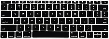 HRH Black English US Keyboard Cover for MacBook Pro 13 & Old Retina 12